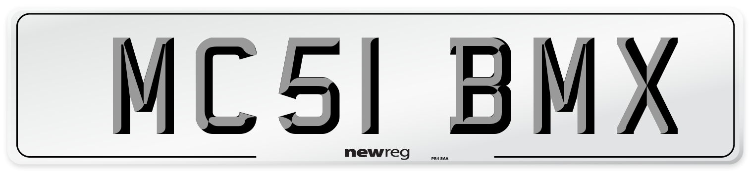 MC51 BMX Number Plate from New Reg